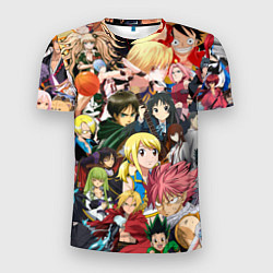 Футболка спортивная мужская Аниме коллаж, цвет: 3D-принт