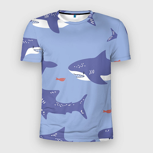 Мужская спорт-футболка Акулий косяк / 3D-принт – фото 1