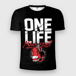 Футболка спортивная мужская One Life Many Fight, цвет: 3D-принт