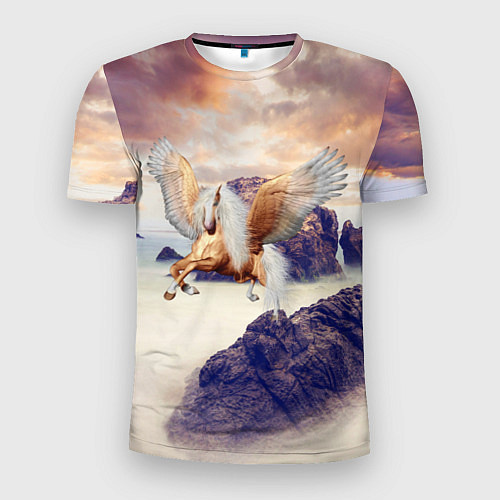 Мужская спорт-футболка Sea Sunset Horse / 3D-принт – фото 1
