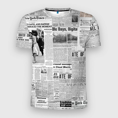 Мужская спорт-футболка Газета Newspaper / 3D-принт – фото 1