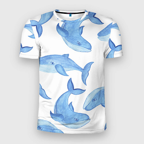 Мужская спорт-футболка Косяк китов / 3D-принт – фото 1