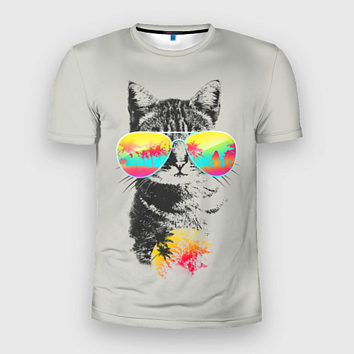 Мужская спорт-футболка Котик В Очках / 3D-принт – фото 1