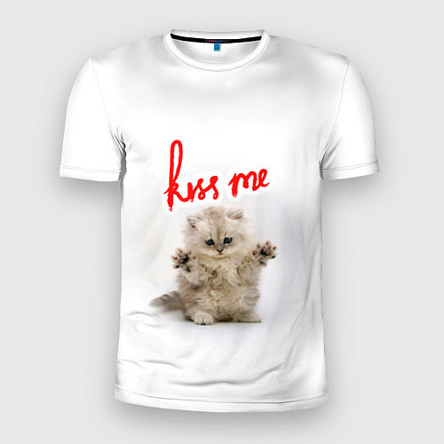 Мужская спорт-футболка Kiss me cat / 3D-принт – фото 1