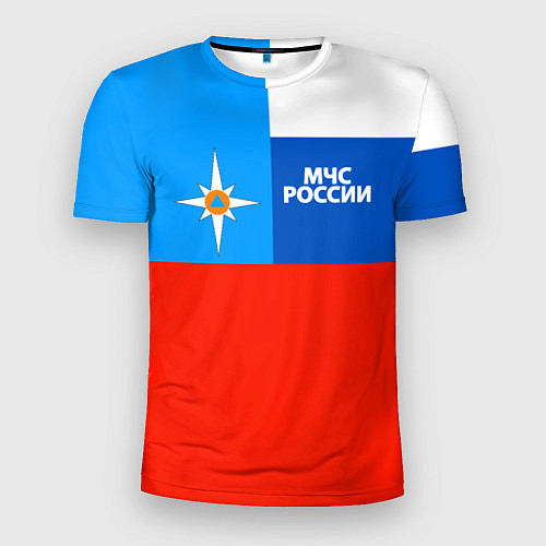 Мужская спорт-футболка Флаг МЧС России / 3D-принт – фото 1