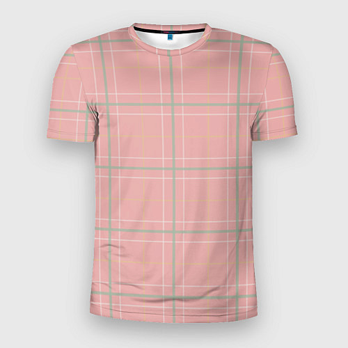 Мужская спорт-футболка Шотландка Розовая / 3D-принт – фото 1