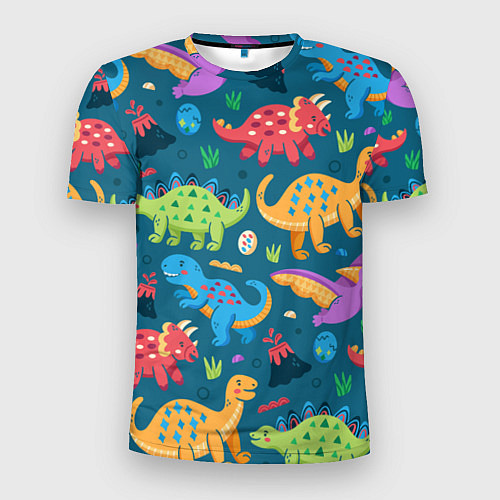 Мужская спорт-футболка Арт с динозаврами / 3D-принт – фото 1