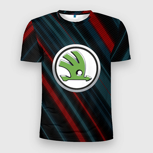 Мужская спорт-футболка Шкода большое лого / 3D-принт – фото 1