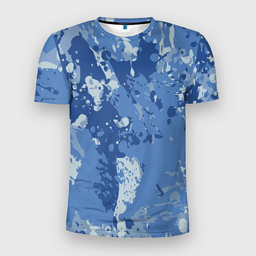 Мужская спорт-футболка КАМУФЛЯЖ BLUE / 3D-принт – фото 1