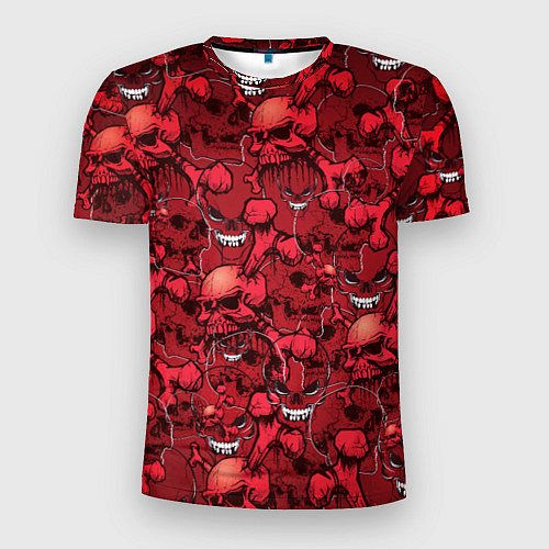 Мужская спорт-футболка Красный череп / 3D-принт – фото 1