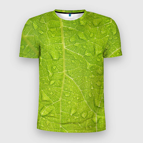 Мужская спорт-футболка Листок с росой / 3D-принт – фото 1