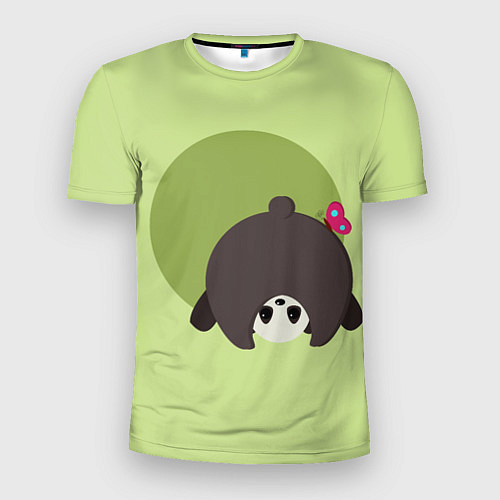 Мужская спорт-футболка Прикольная панда с бабочкой / 3D-принт – фото 1