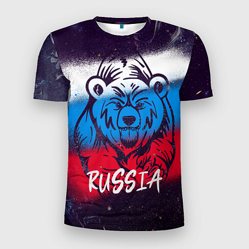 Мужская спорт-футболка Russia Bear / 3D-принт – фото 1