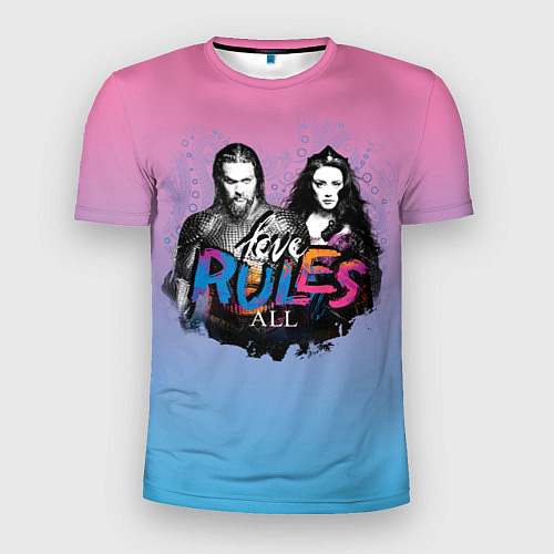 Мужская спорт-футболка LOVE RULES ALL / 3D-принт – фото 1