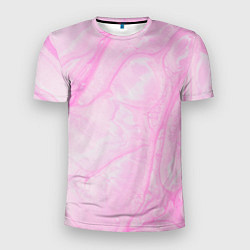 Футболка спортивная мужская Розовые разводы краска зефир, цвет: 3D-принт
