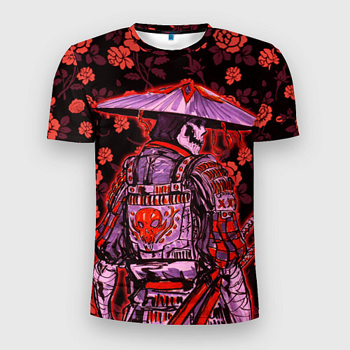Мужская спорт-футболка Самурай в розах / 3D-принт – фото 1