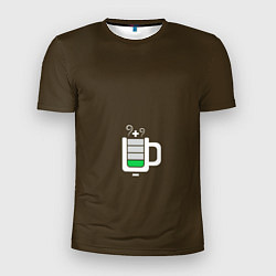 Футболка спортивная мужская Батарейка заряд чашка кофе, цвет: 3D-принт