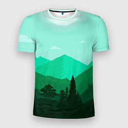 Мужская спорт-футболка Горы пейзаж дикая природа