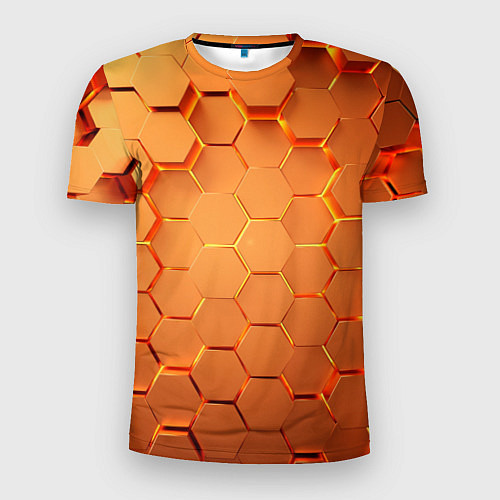 Мужская спорт-футболка Золотые 3D плиты / 3D-принт – фото 1
