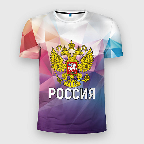 Мужская спорт-футболка РОССИЯ / 3D-принт – фото 1