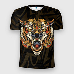 Футболка спортивная мужская Тигровый стимпанк Tiger, цвет: 3D-принт