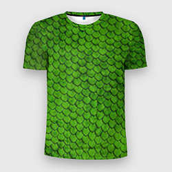 Футболка спортивная мужская Зелёная чешуя, цвет: 3D-принт