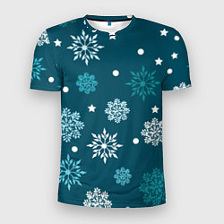 Мужская спорт-футболка Зимние снежинки