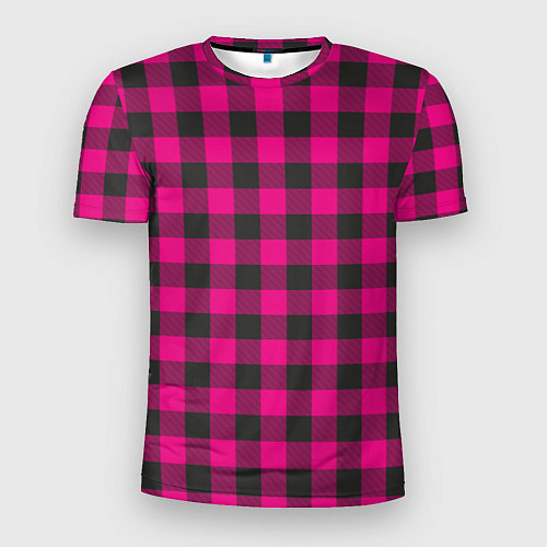 Мужская спорт-футболка Розовая клетка / 3D-принт – фото 1