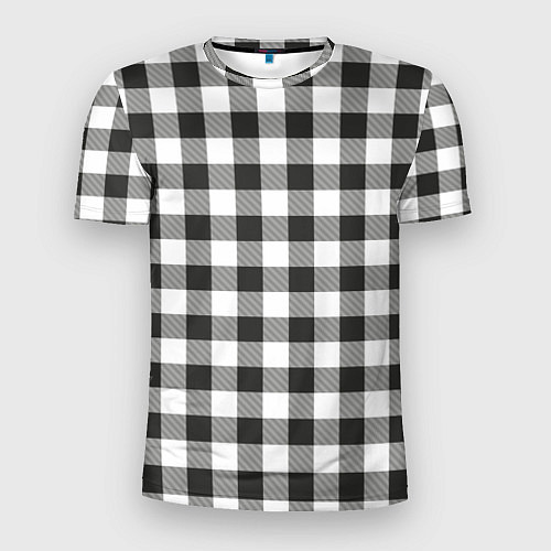 Мужская спорт-футболка Черно-белая клетка / 3D-принт – фото 1