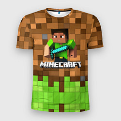 Мужская спорт-футболка Minecraft logo heroes