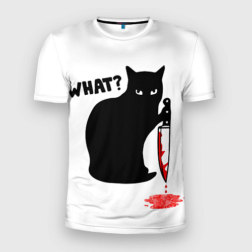 Мужская спорт-футболка What Cat / 3D-принт – фото 1