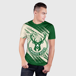 Футболка спортивная мужская Милуоки Бакс, цвет: 3D-принт — фото 2