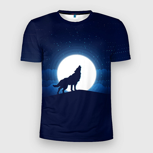 Мужская спорт-футболка Воющий на луну / 3D-принт – фото 1