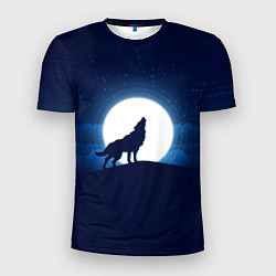 Мужская спорт-футболка Воющий на луну