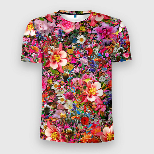 Мужская спорт-футболка Разные цветы / 3D-принт – фото 1