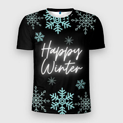 Футболка спортивная мужская Happy Winter, цвет: 3D-принт