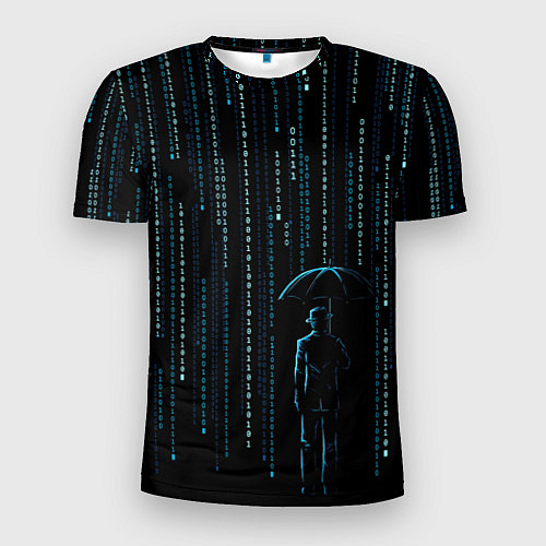Мужская спорт-футболка Двоичный дождь, матрица / 3D-принт – фото 1