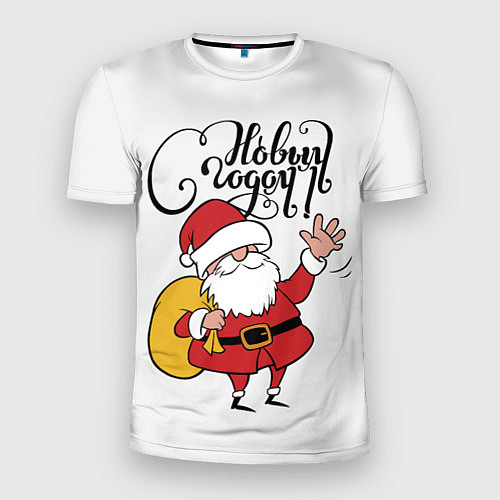 Мужская спорт-футболка С Новым годом! / 3D-принт – фото 1