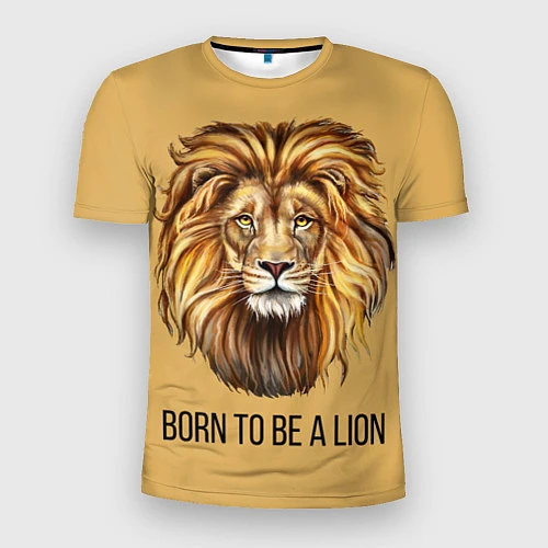 Мужская спорт-футболка Рождённый быть львом / 3D-принт – фото 1
