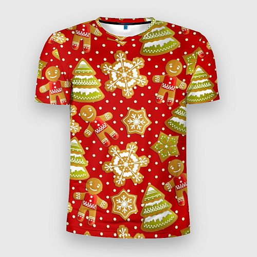 Мужская спорт-футболка С Новым Годом! / 3D-принт – фото 1