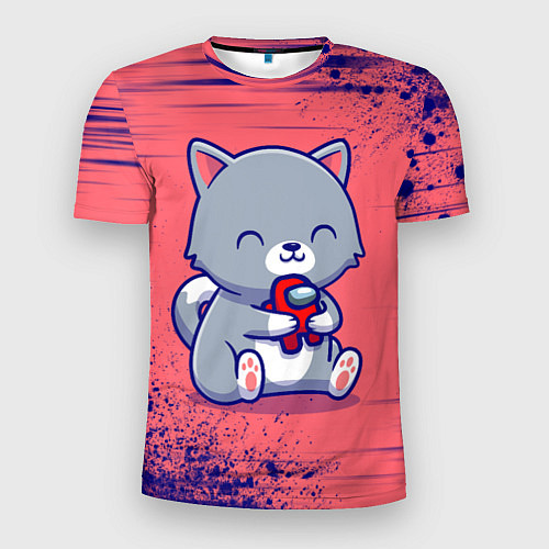 Мужская спорт-футболка AMONG US - С КОТИКОМ / 3D-принт – фото 1