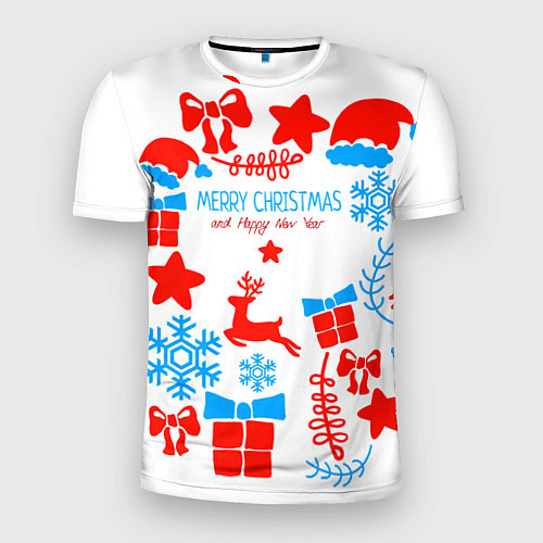 Мужская спорт-футболка Merry Christmas and HNY / 3D-принт – фото 1