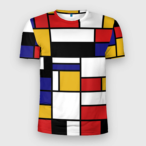 Мужская спорт-футболка Color blocking / 3D-принт – фото 1