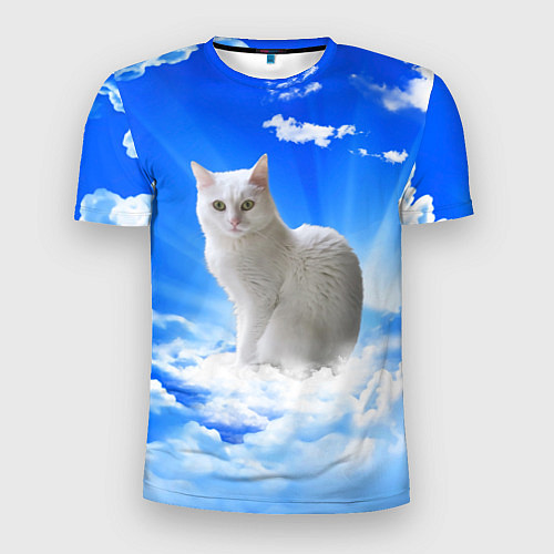 Мужская спорт-футболка Кот в облаках / 3D-принт – фото 1
