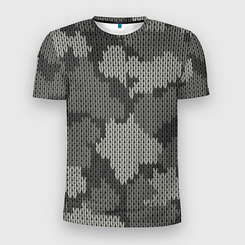 Мужская спорт-футболка Вязанный принт милитари / 3D-принт – фото 1