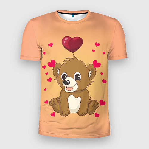 Мужская спорт-футболка Медвежонок / 3D-принт – фото 1