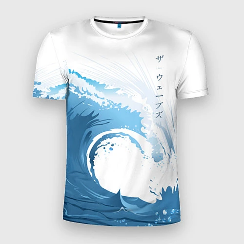 Мужская спорт-футболка WAVE ВОЛНЫ / 3D-принт – фото 1