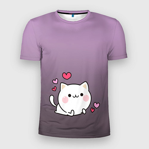 Мужская спорт-футболка Влюбленный котенок / 3D-принт – фото 1