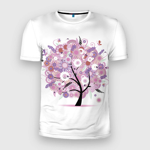 Мужская спорт-футболка Цветочное Дерево / 3D-принт – фото 1