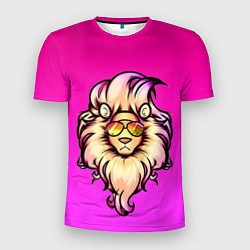 Мужская спорт-футболка Модный лев в очках